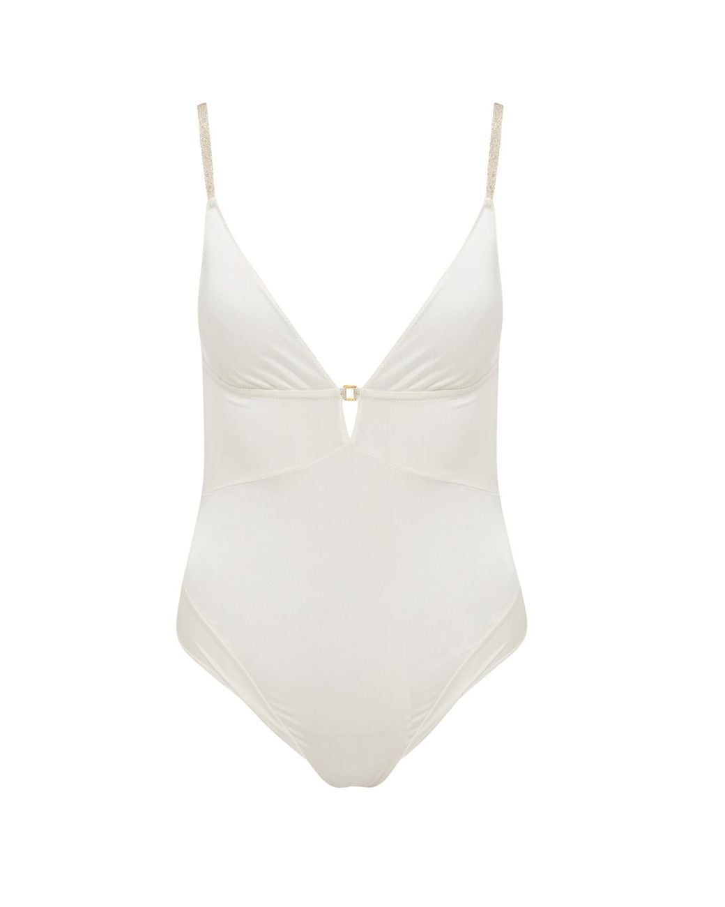 SAETA Paris Blue Neutrals Satin Silk & Jewelry Bodysuit