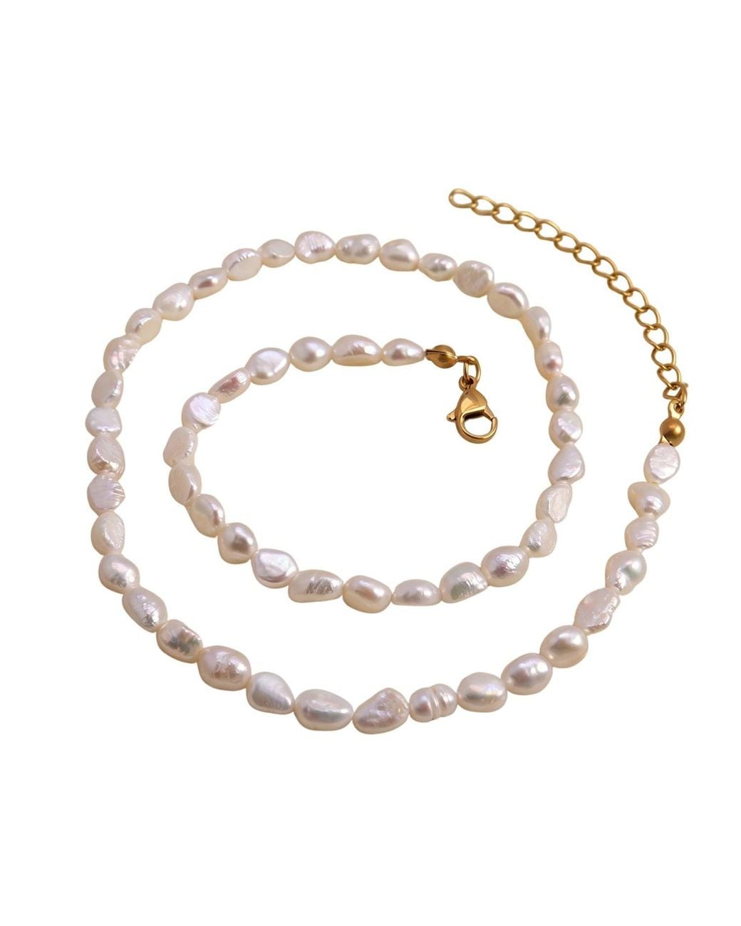 Sophelia Metallic Plated Natural Freshwater Pearl Choker Necklace