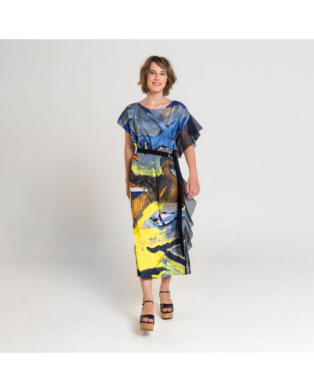 ARTISTA Blue Bird Printed Maxi Dress