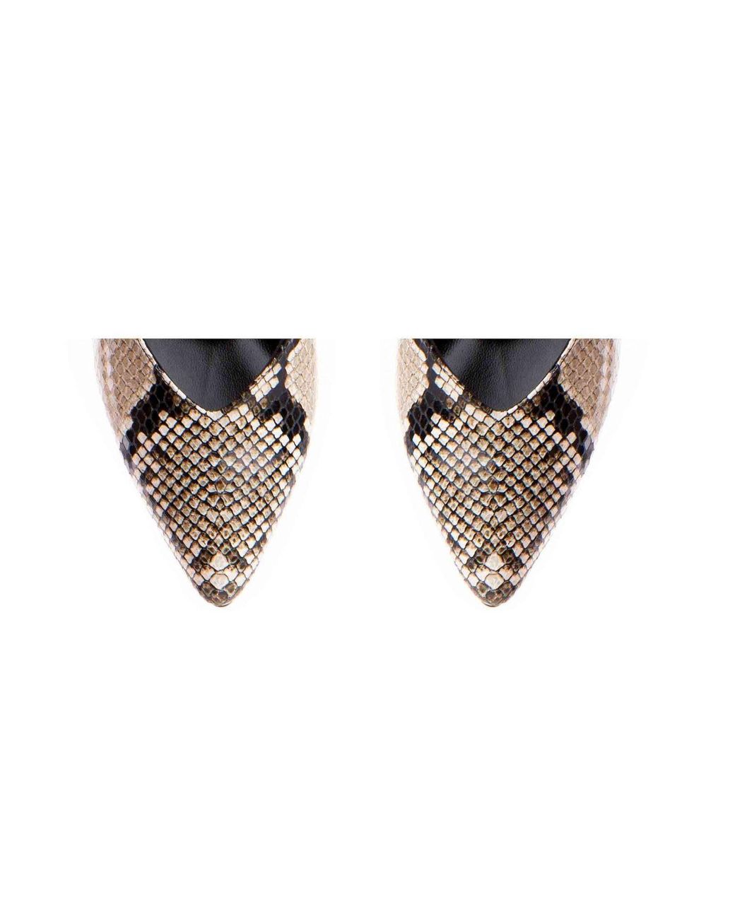 The 5Th Element Brown Neutrals Celine Snake-Embossed Leather Kitten Heels