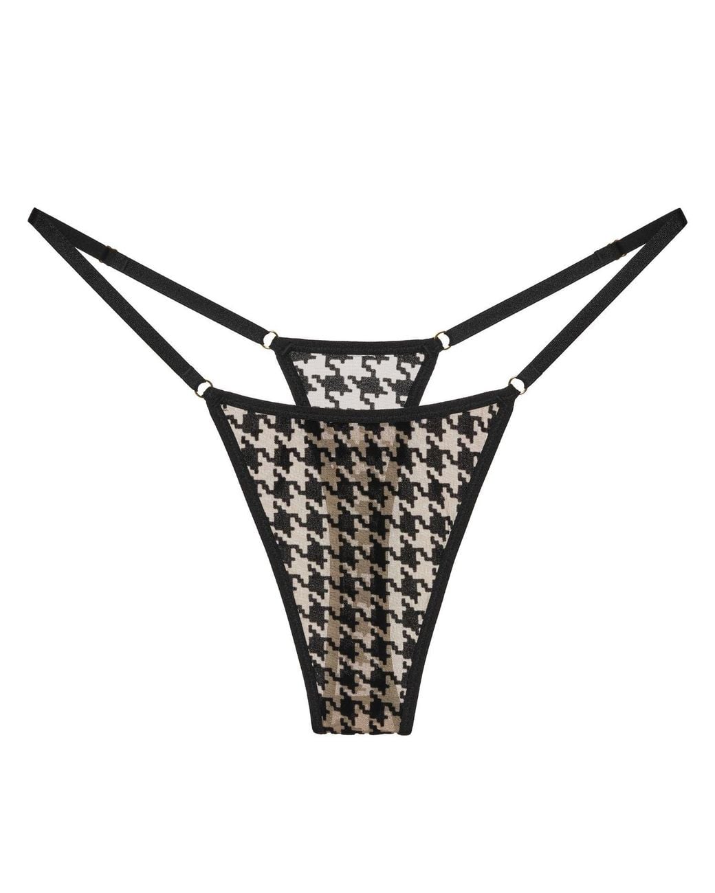 Perilla Lingerie Black Oxford Thong