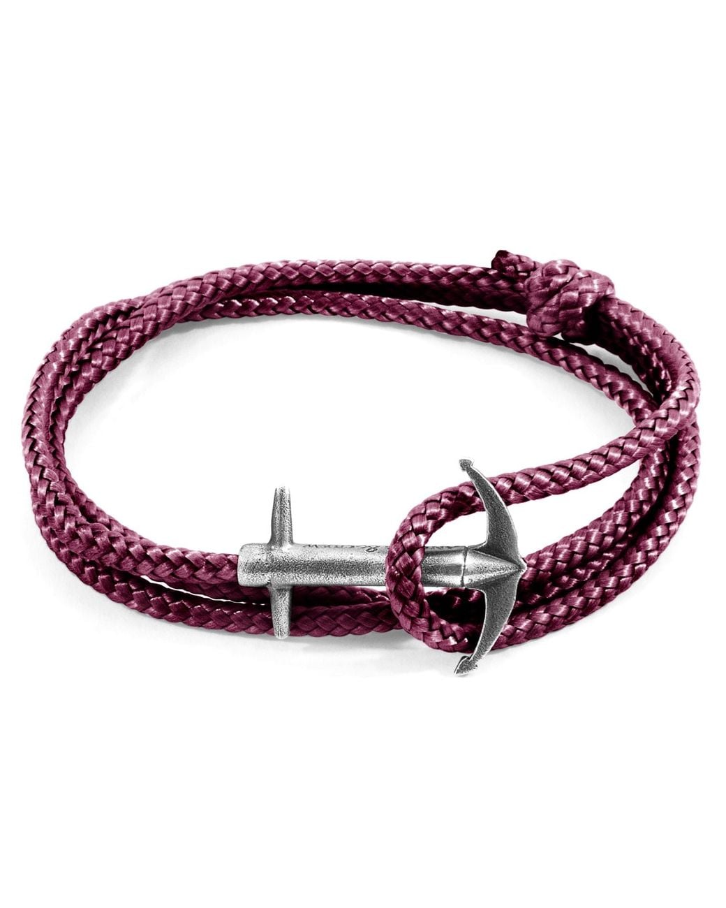Anchor and Crew Purple Aubergine Admiral Anchor & Rope Bracelet for men