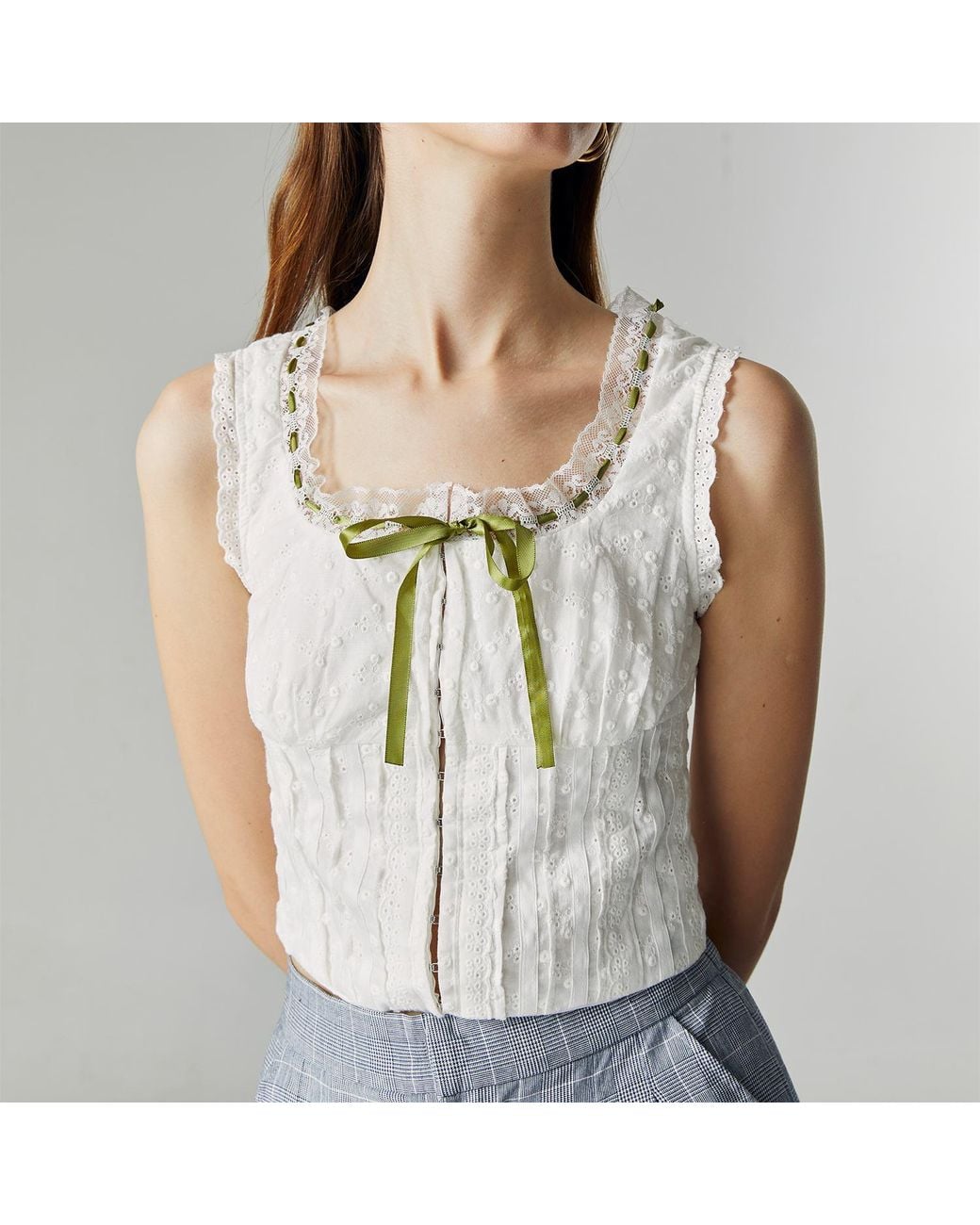 Ats the Label White Lena Ribbon Top