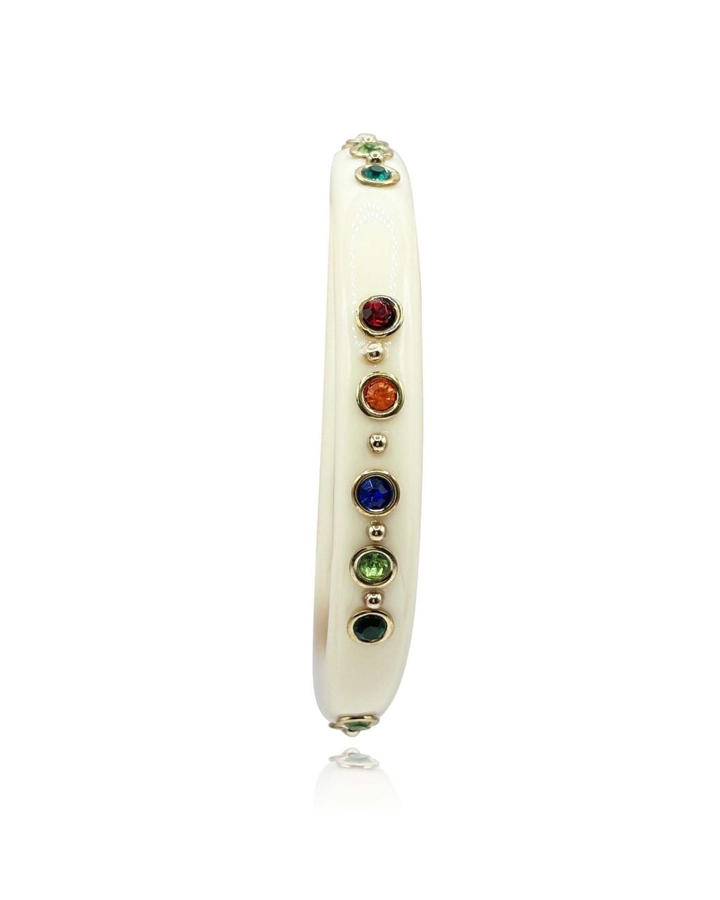 Michael Nash Jewelry Metallic Neutrals Holland Ivory Resin Studded Resin Bangle