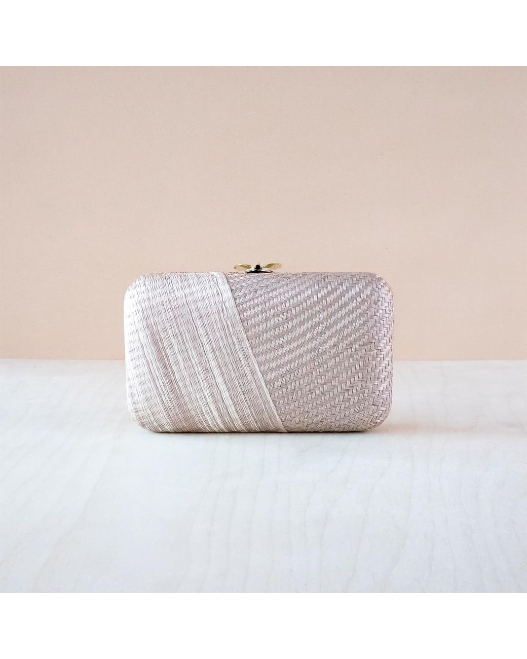 LIKHÂ Gray Dusty Rose Kimono Clutch Purse