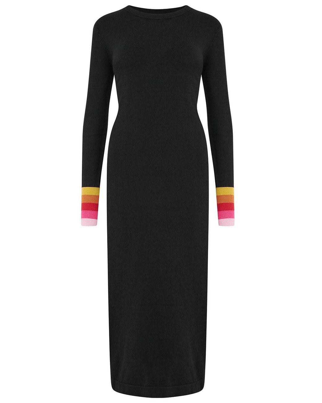 Sugarhill Black Liselle Knitted Midi Dress Sunset Sparkle