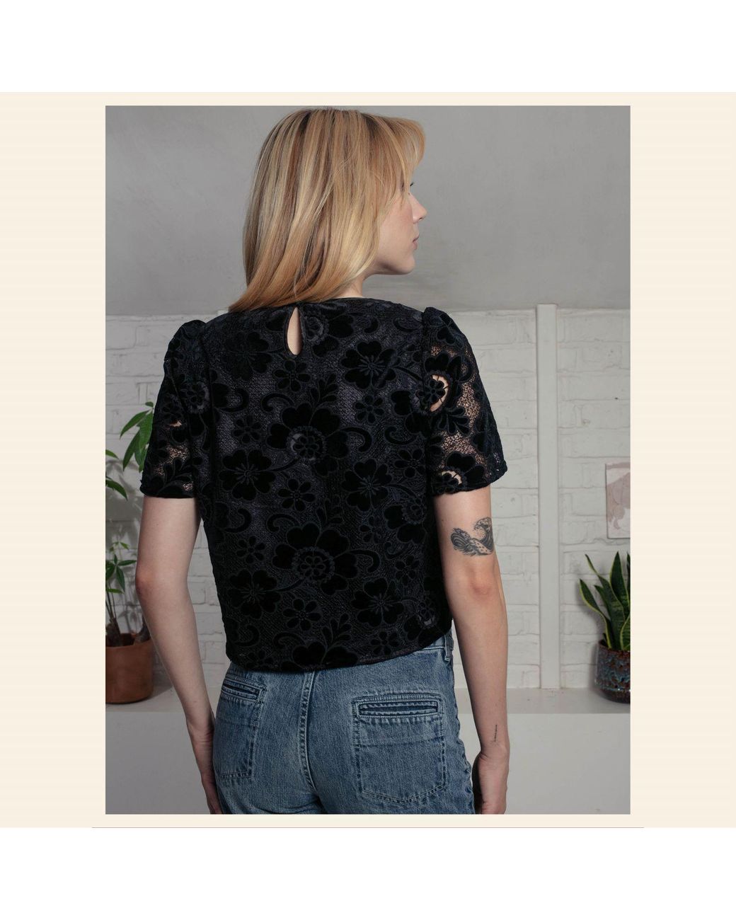 Nooki Design Black Corinne Lace Top