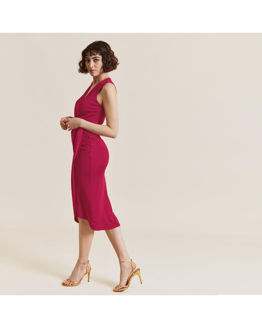 Me & Thee Red Heaven Sent Wrap Detail Dress