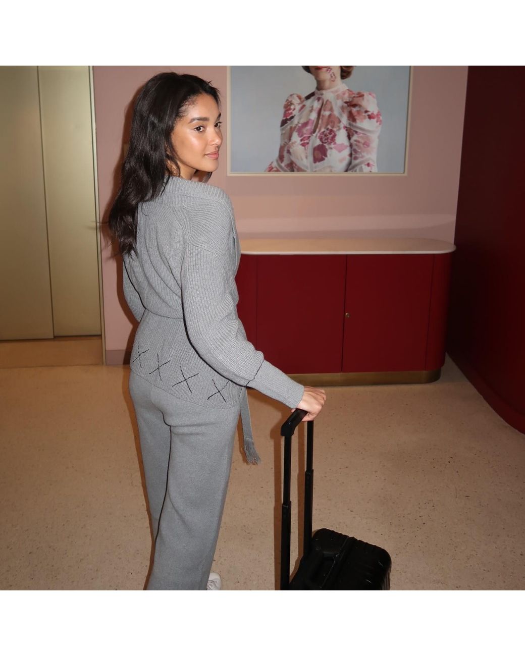 Ren Cordeza Gray Hand Embroidered Knit Cardigan