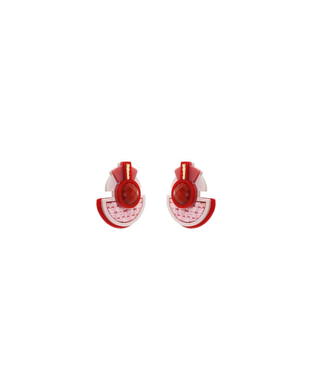 Gissa Bicalho Red Acrylic Handmade Earring Jaci