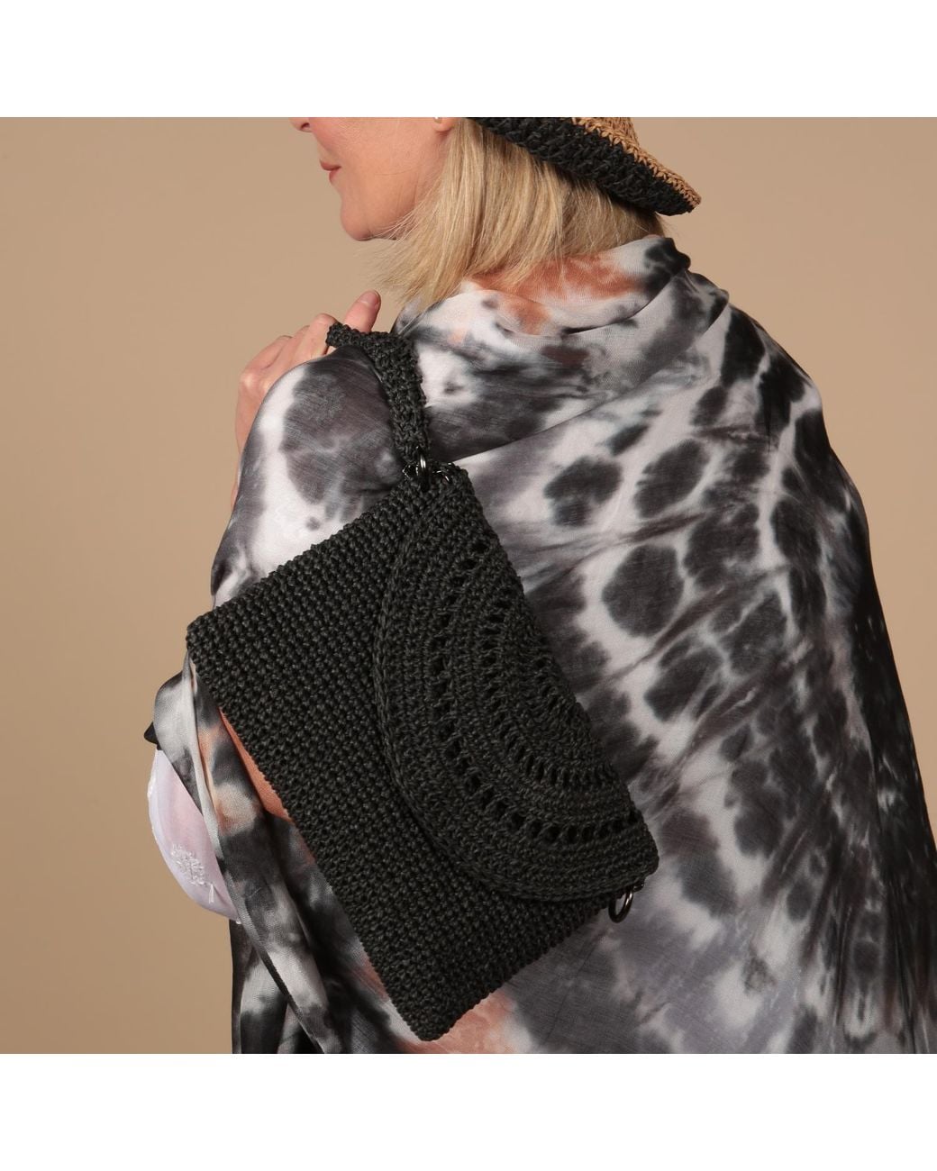 SJW BAGS LONDON Black Grace Hand Crochet Bag