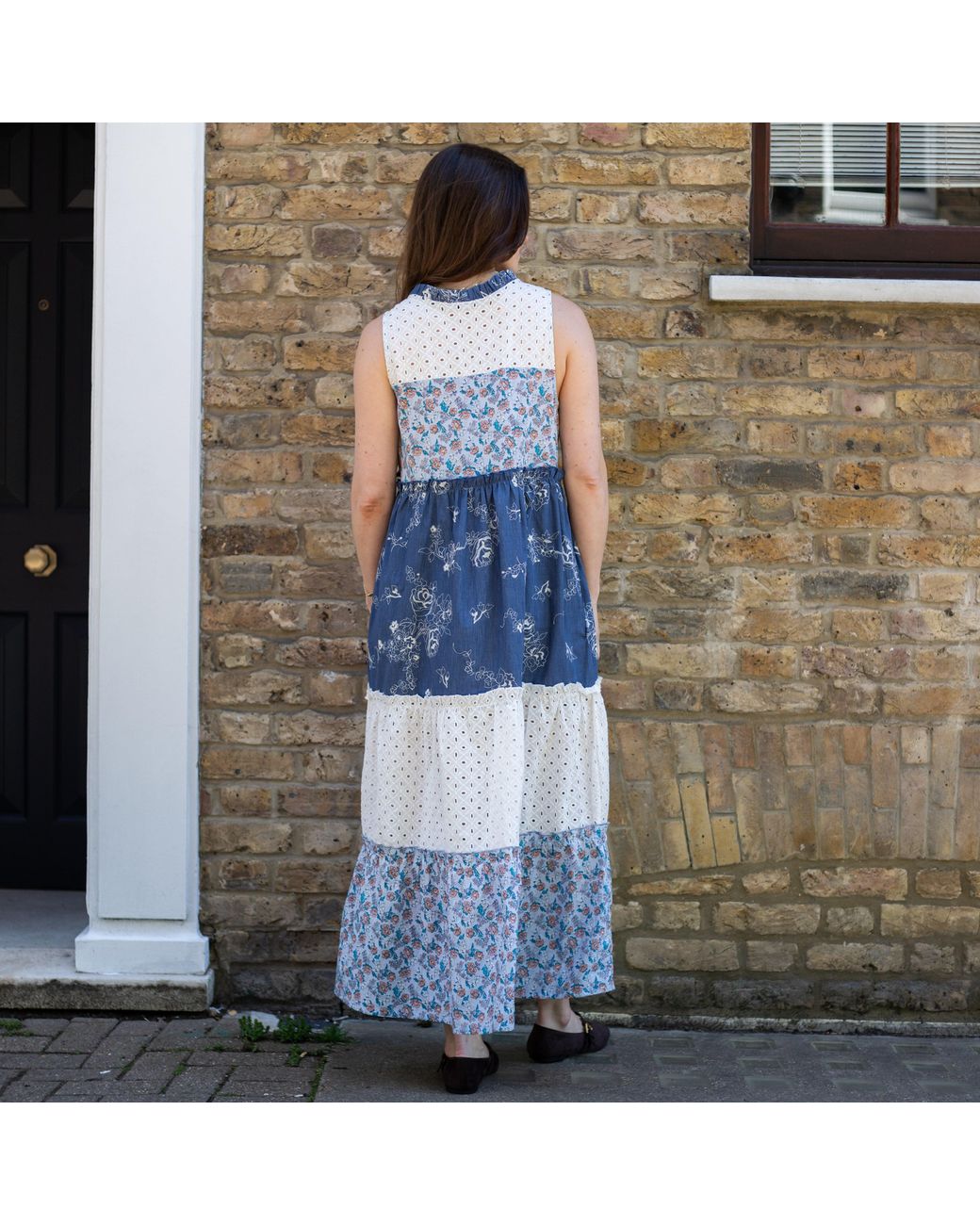 Cara & The Sky Blue Maisie Floral Sleeveless Boho Maxi Summer Dress