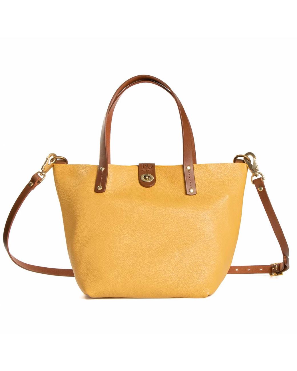 N'damus London Yellow Adanna Leather Tote Bag