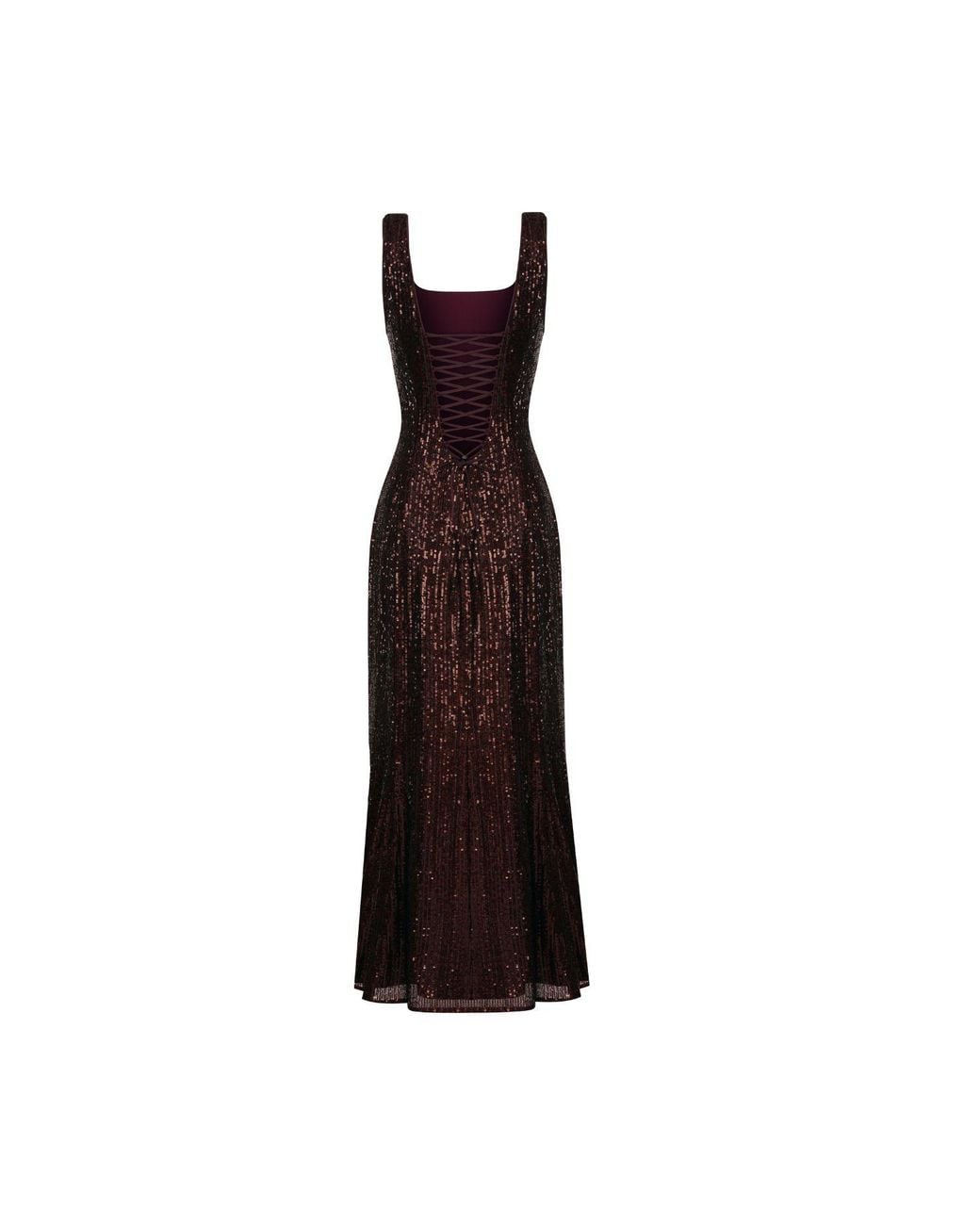 Elsava Purple Burgundy Tie Back Midi Dress