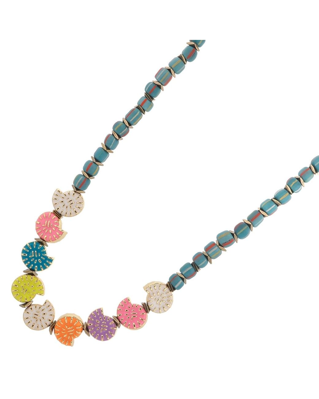 Ebru Jewelry Metallic Aura Seashell Evil Eye Handmade Necklace