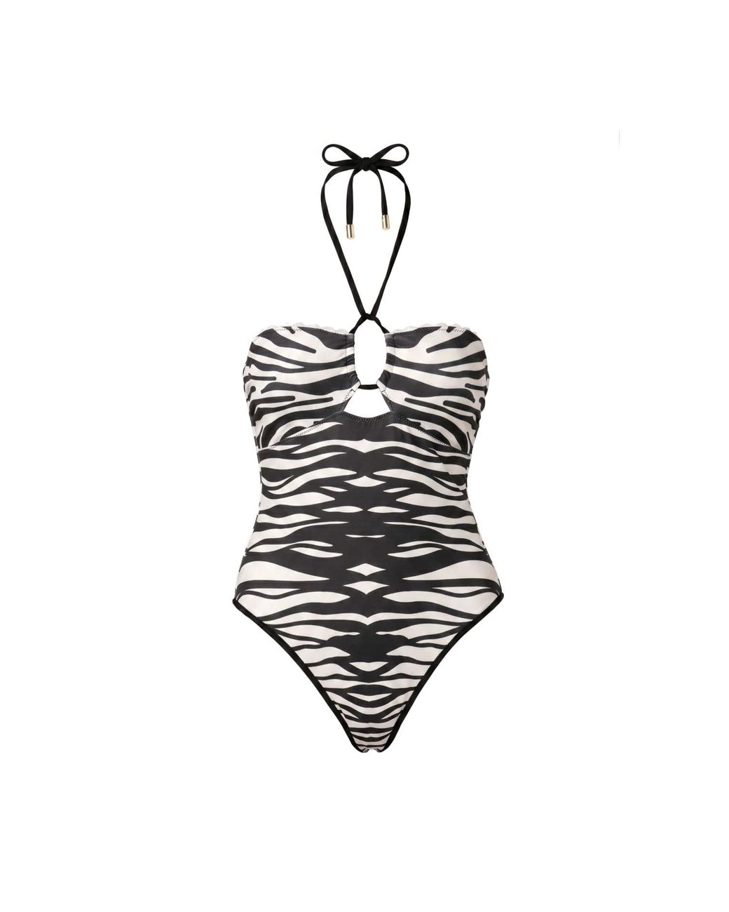 Jessie Zhao New York Green Midnight Zebra Reversible One Piece Swimsuit