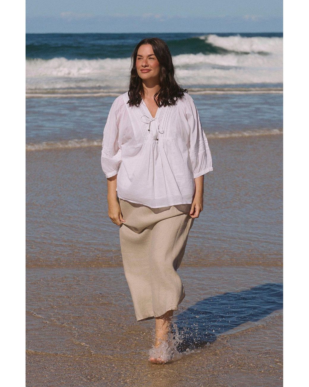 Adrift Clothing White Cairo Boho Blouse