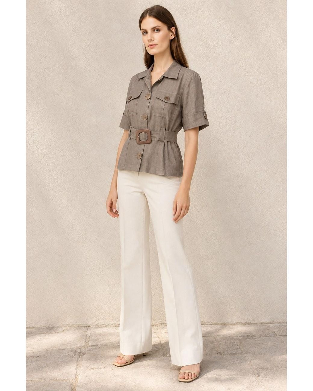 Conquista Natural Belted Utility Jacket