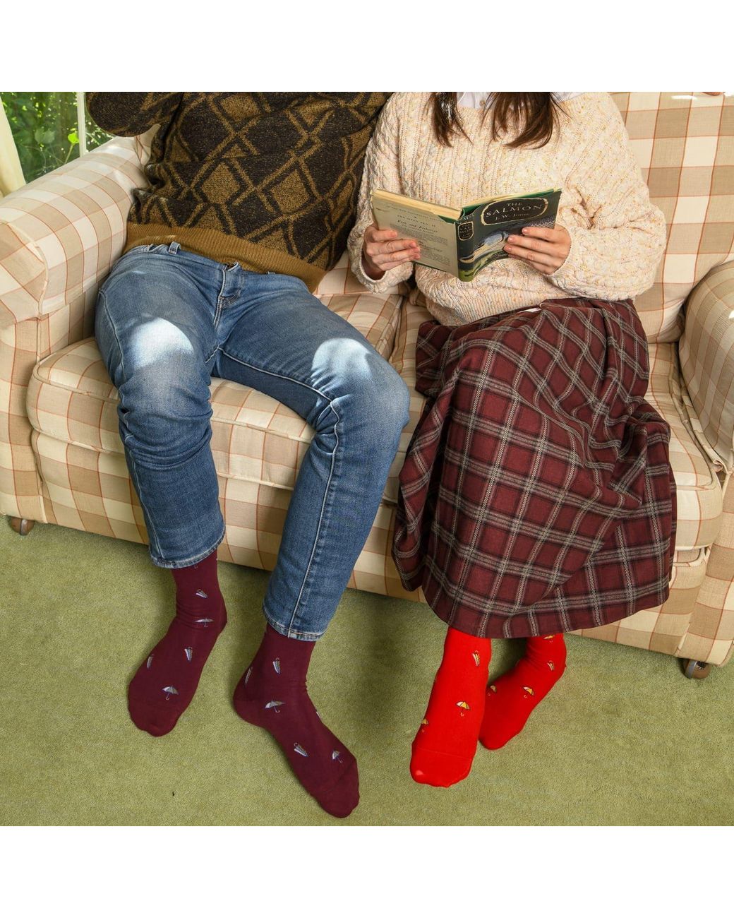 Peper Harow - Made in England Red Umbrella Socks –