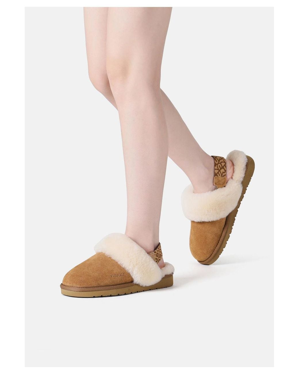 EverAu Australia Natural Pelican Removable Strap Slingback Slippers