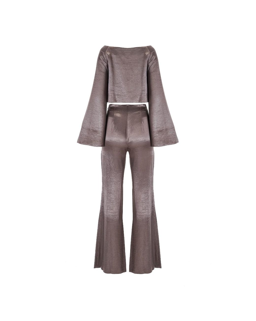 Lita Couture Gray 70S Vibes Liquid Top