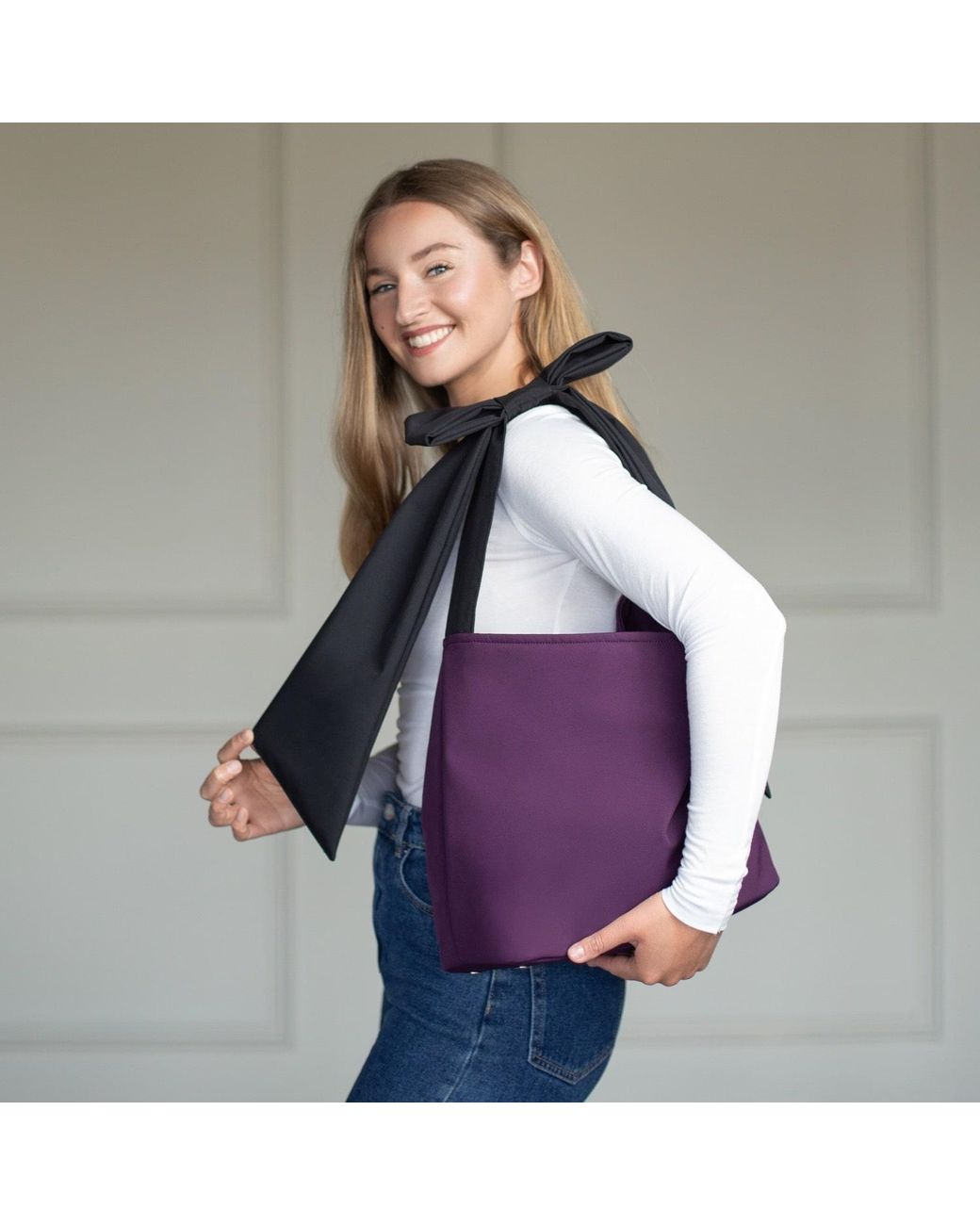 RainSisters Purple Sugar Plum Bow Tote Bag