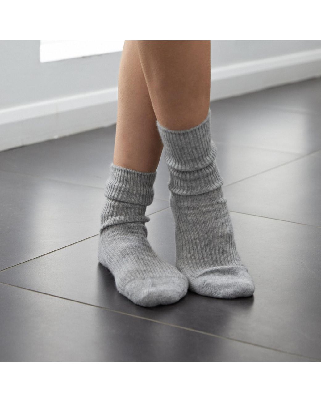 Cove Gray Cashmere Bed Socks