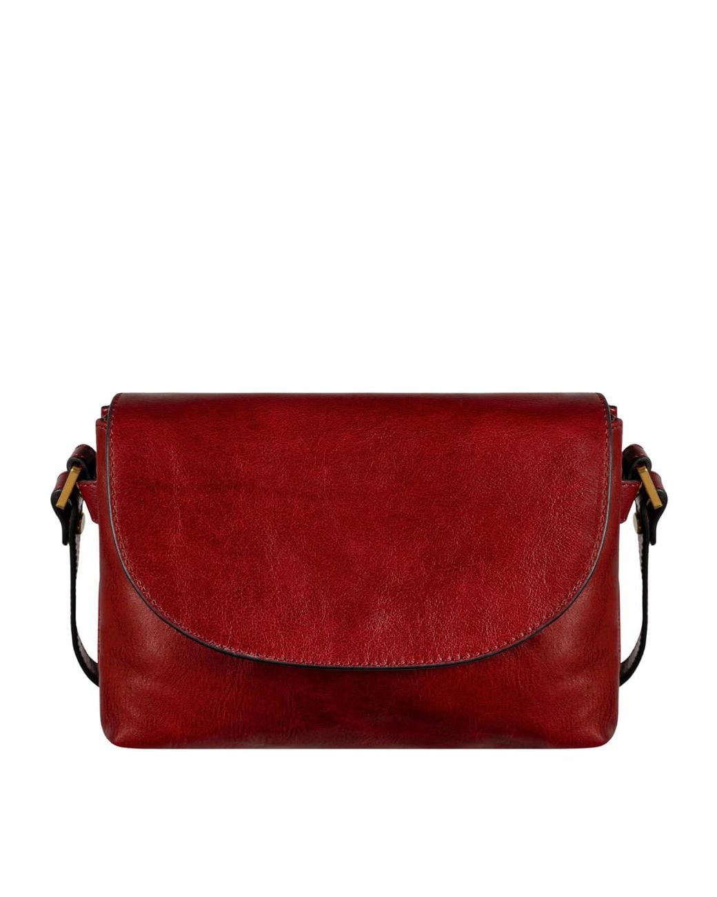 Time Resistance Red Leather Cross Body Bag For