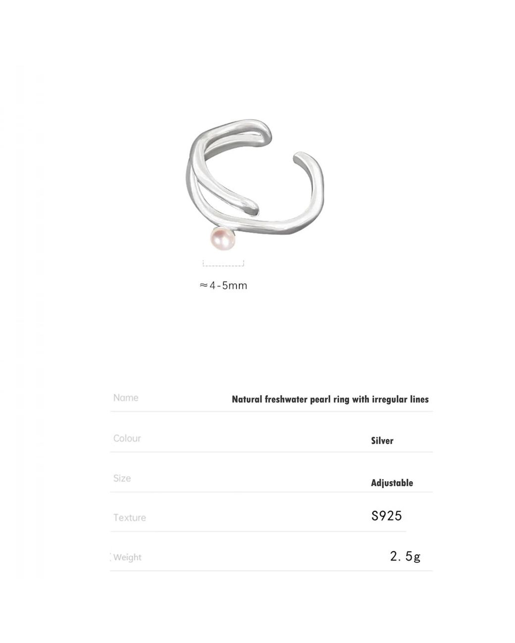 Angel Barocco White Natural Freshwater Pearl Ring Irregular Design