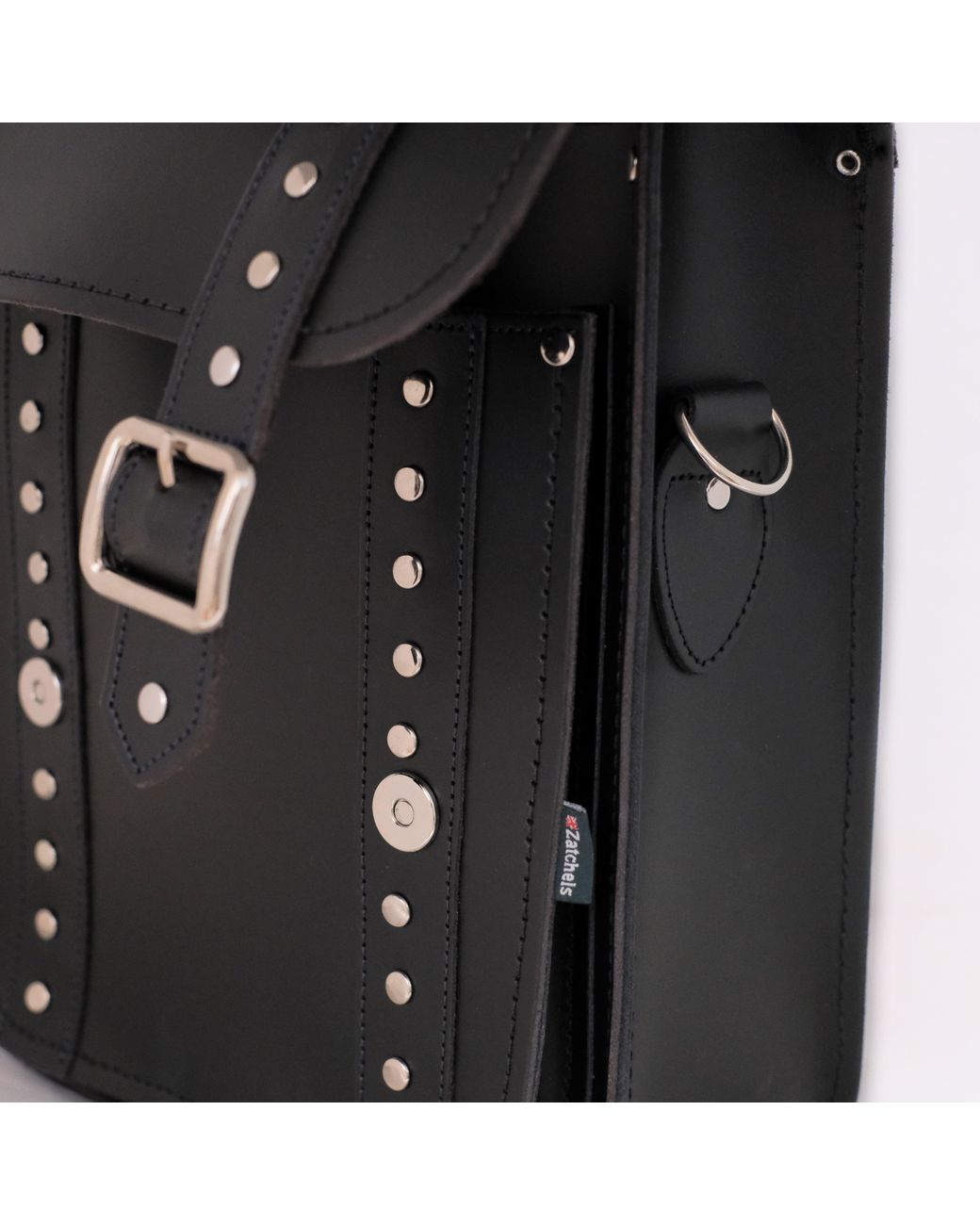 Zatchels Black Handmade Leather City Backpack
