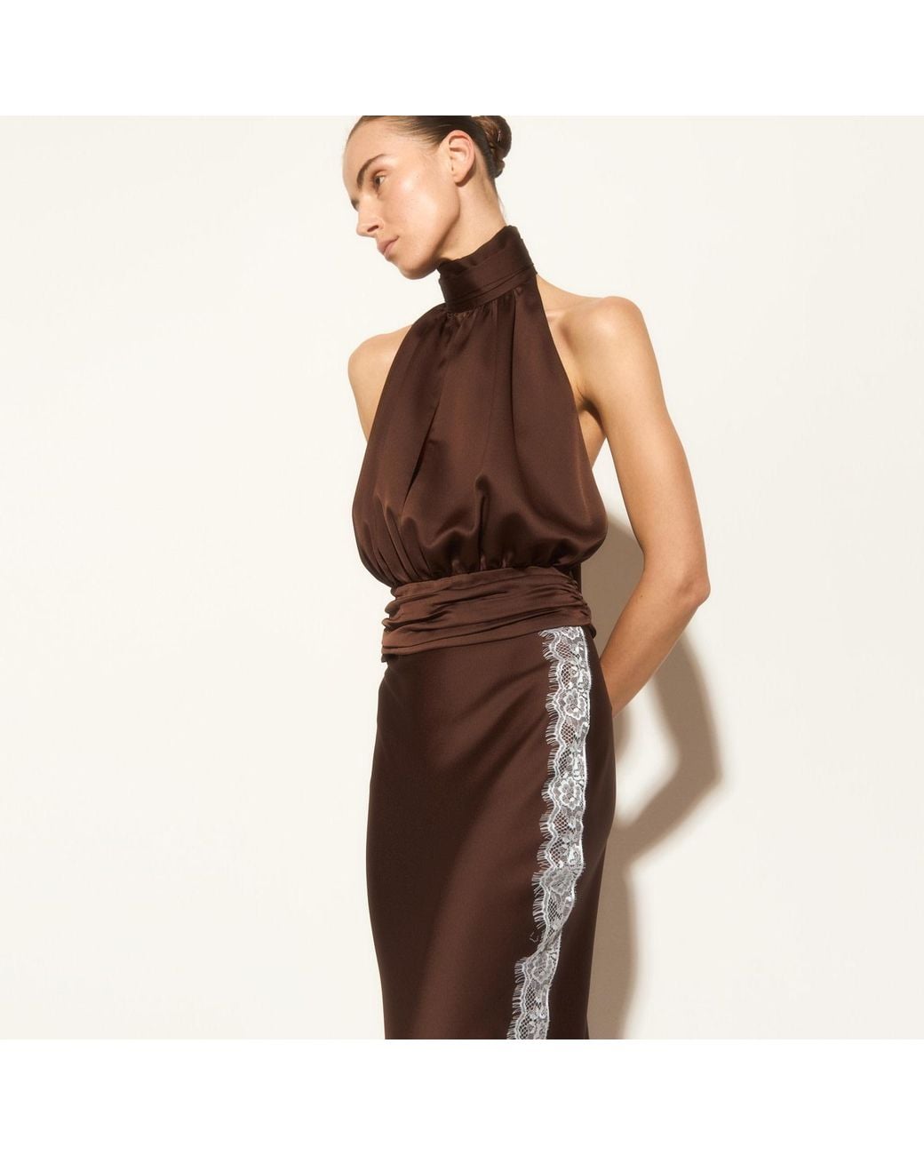 Herfetch Brown Espresso Lace Top