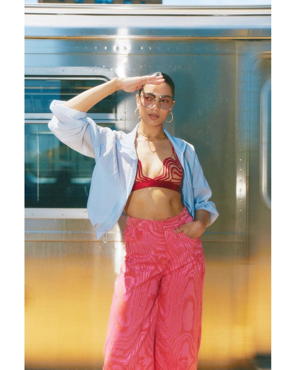Somewhere Never Red Making Waves Triangle Bralette