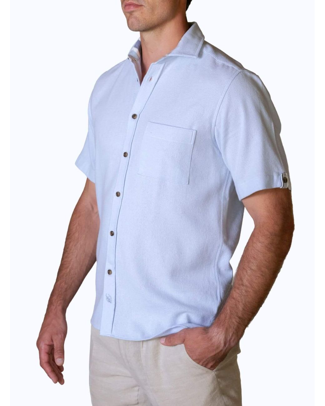 Koy Clothing Blue Air Weave Shirt for men