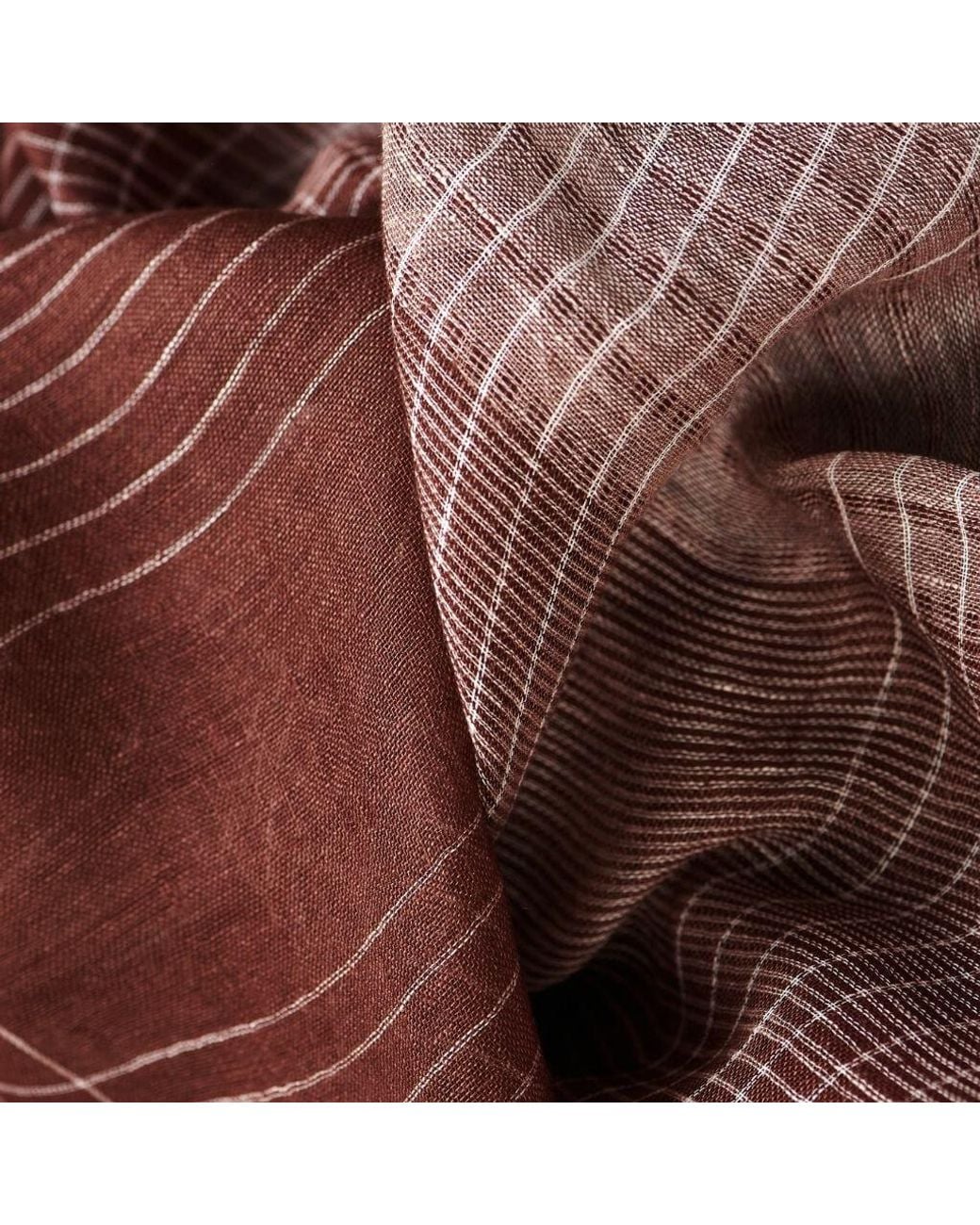 Variously Red Auro Cinnabar Handwoven Earthy Rust Linen Scarf