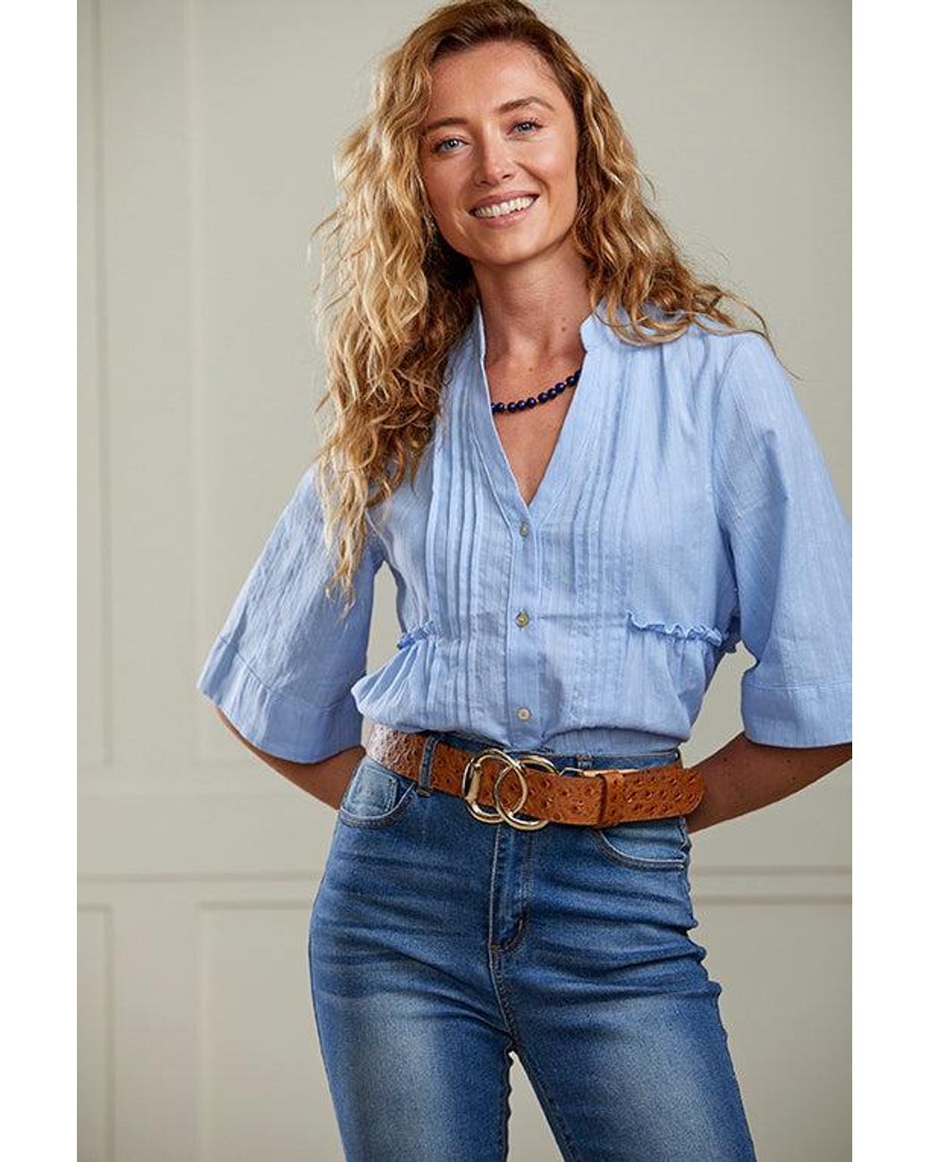 Guinea London Blue Cornflower Cotton Top