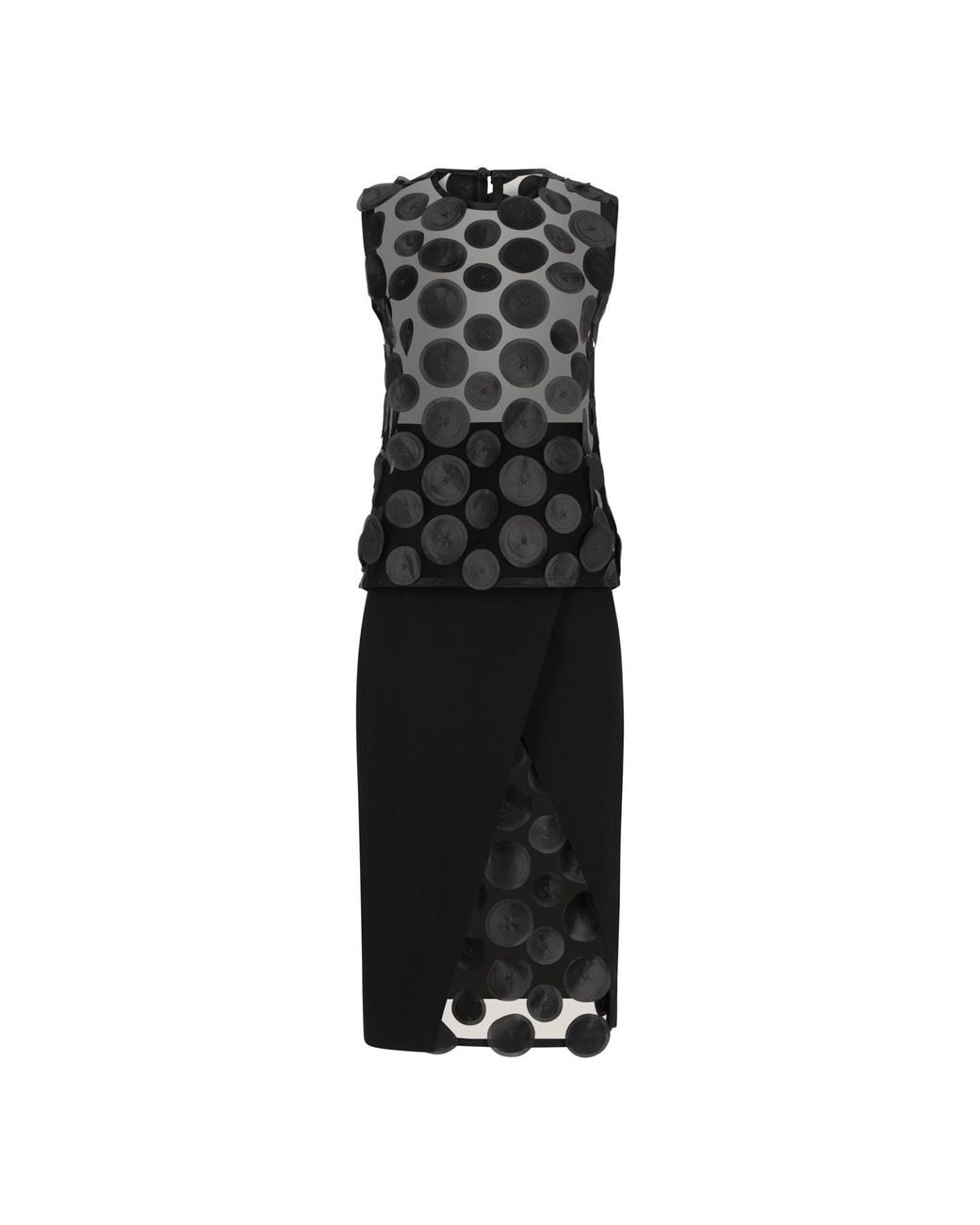 Clothes by Locker Room Black Appliqué-Detailed Mesh Top & Pencil Skirt Co-Ord Set