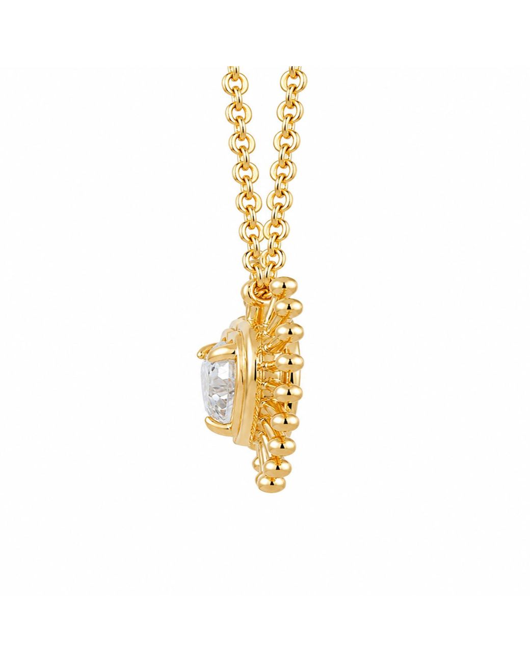 Artisan Metallic 14K Heart Diamond Sunburst Pendant Necklace