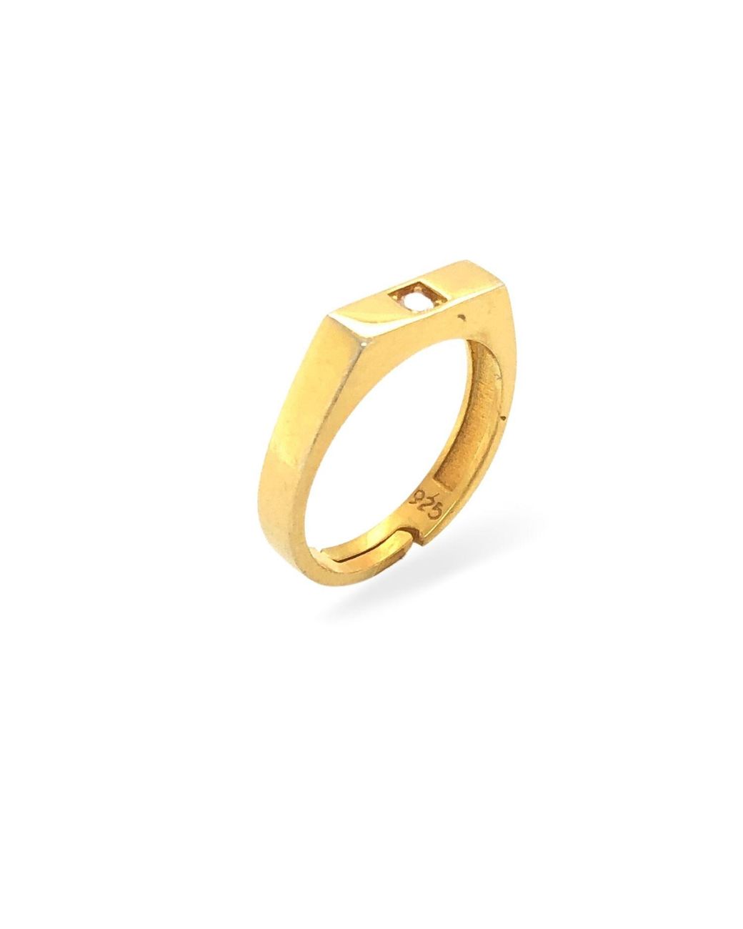 LINYA JEWELLERY Metallic Pinky Adjustable Signet Ring
