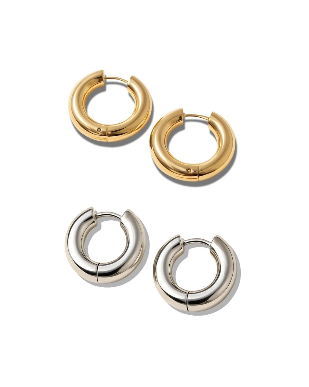 Vicky&Nico Metallic Duo Huggies Set – Vermeil & Rhodium Plated