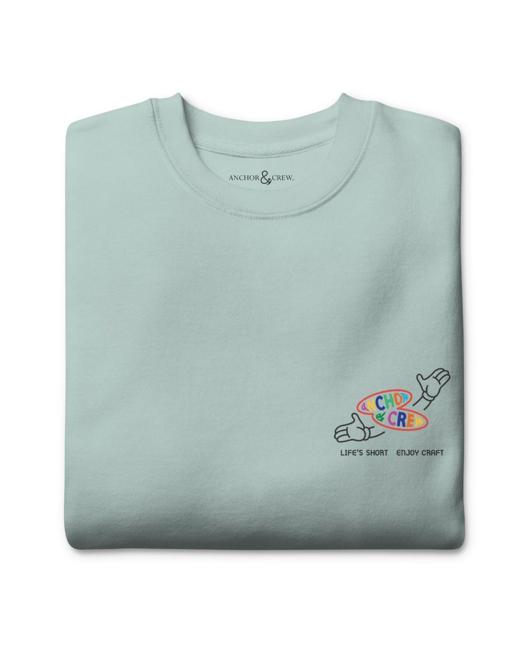 Anchor and Crew Blue Ice Enjoy Craft Dial-A-Local Organic Cotton Sweatshirt for men