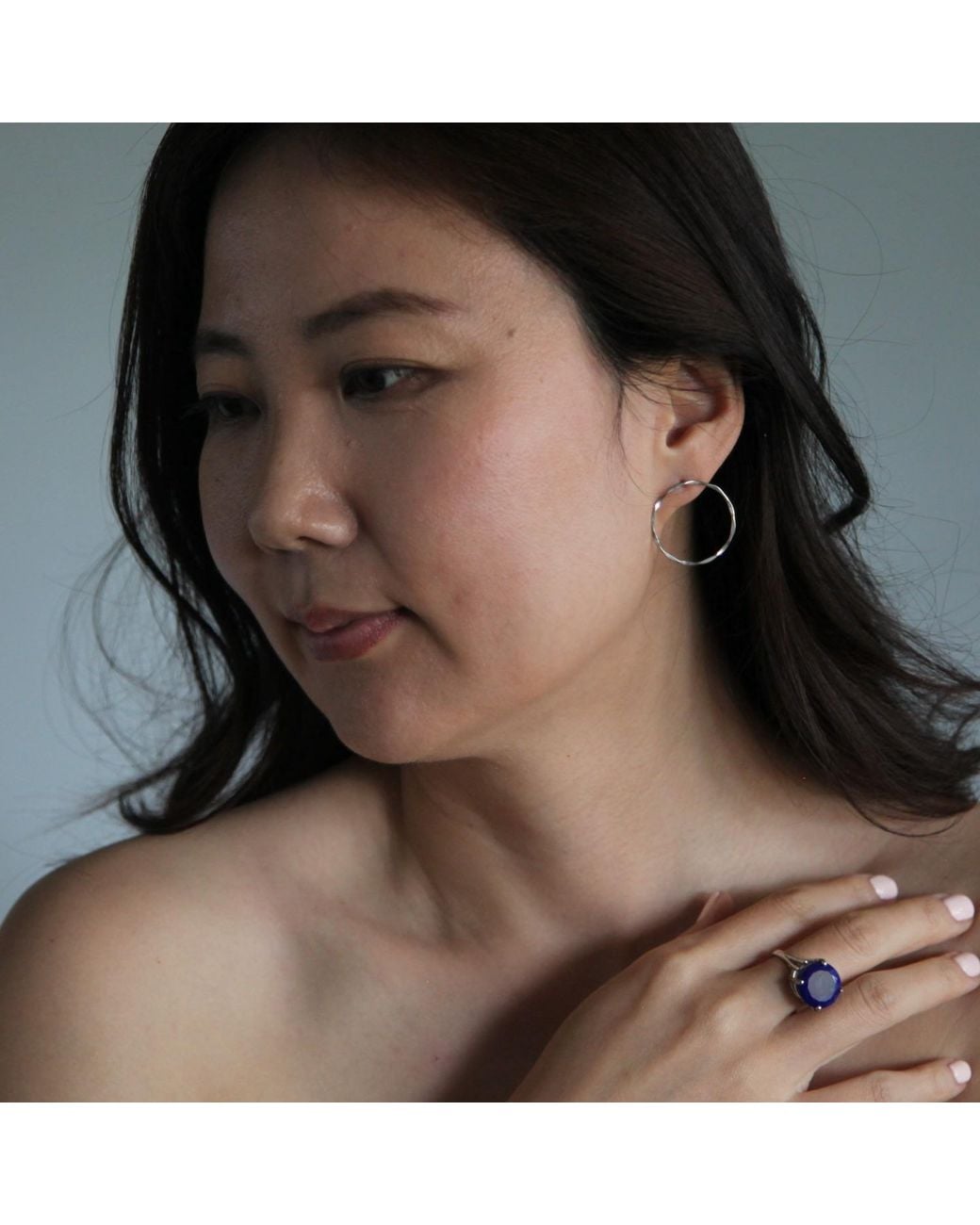 Heather Hawkins Jewelry White Circle Stud Earrings