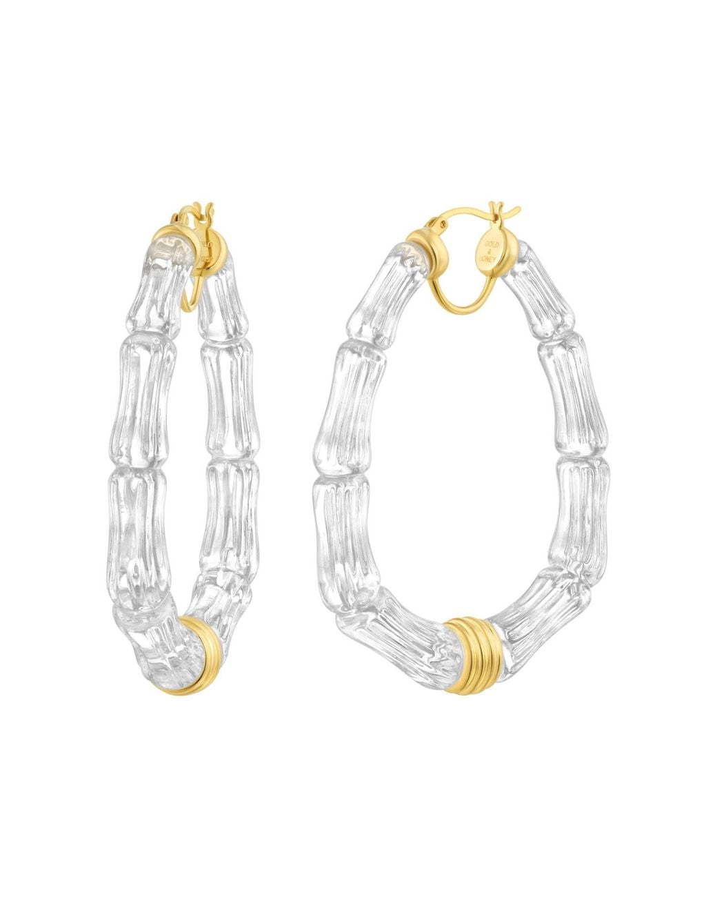 Gold & Honey Metallic Chloe Bamboo Hoop Earrings