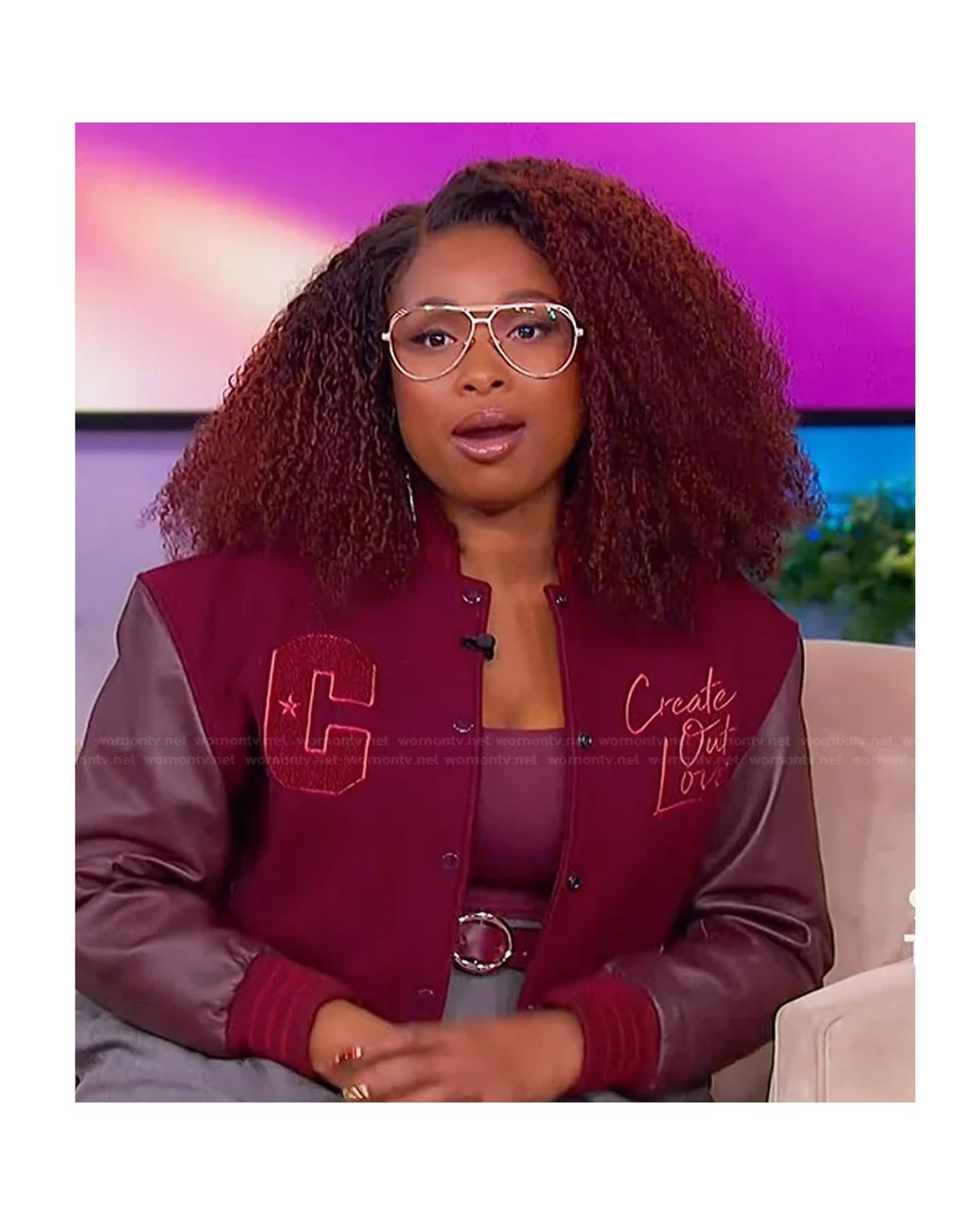 COOL Creative Purple Burgundy Varsity Cropped Jacket