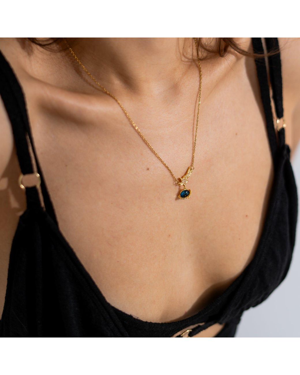 Ebru Jewelry Metallic Cosmic Journey Opal Star Necklace