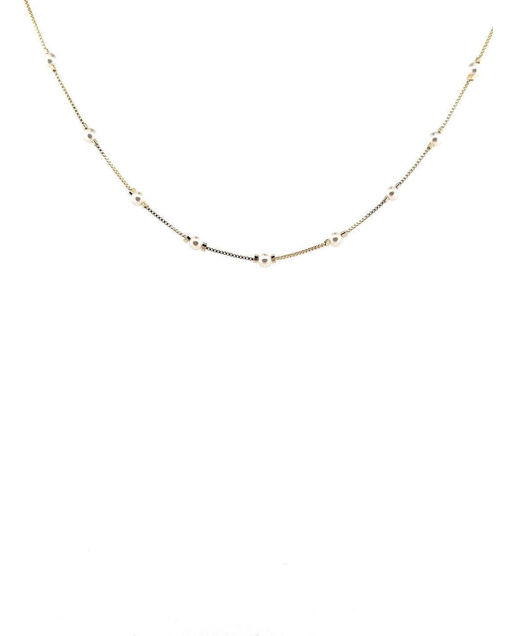 Carolina Benoit White Dainty Bites Pearl Necklace