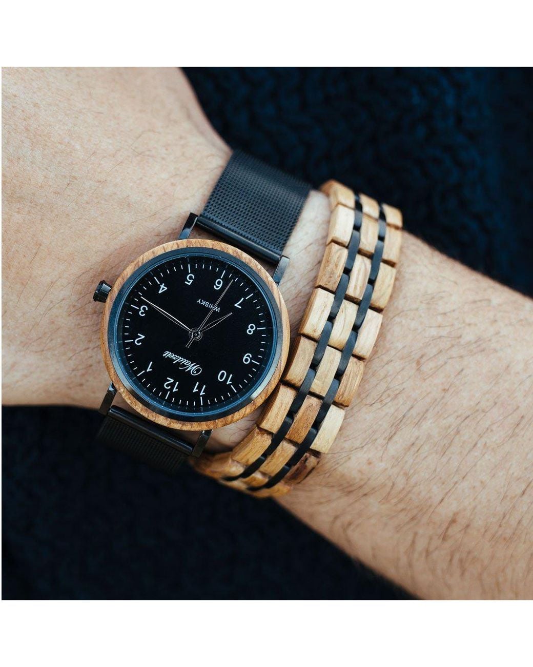 Waidzeit Black Whisky Mesh for men