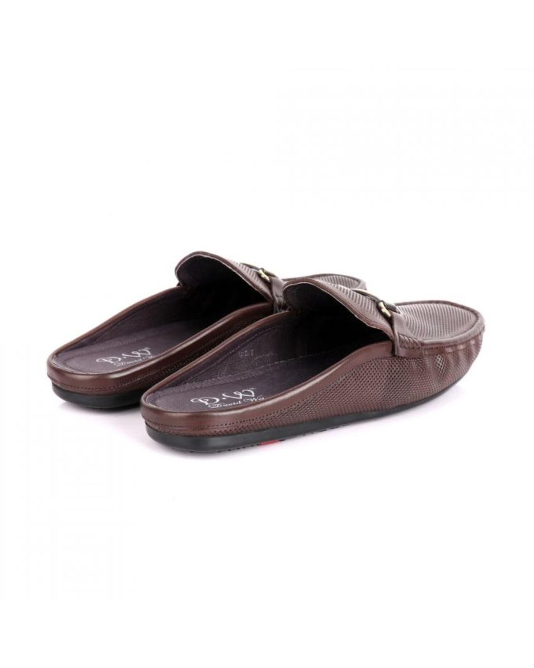 DAVID WEJ Brown Soft Leather Slip On Loafers With Buckle – for men