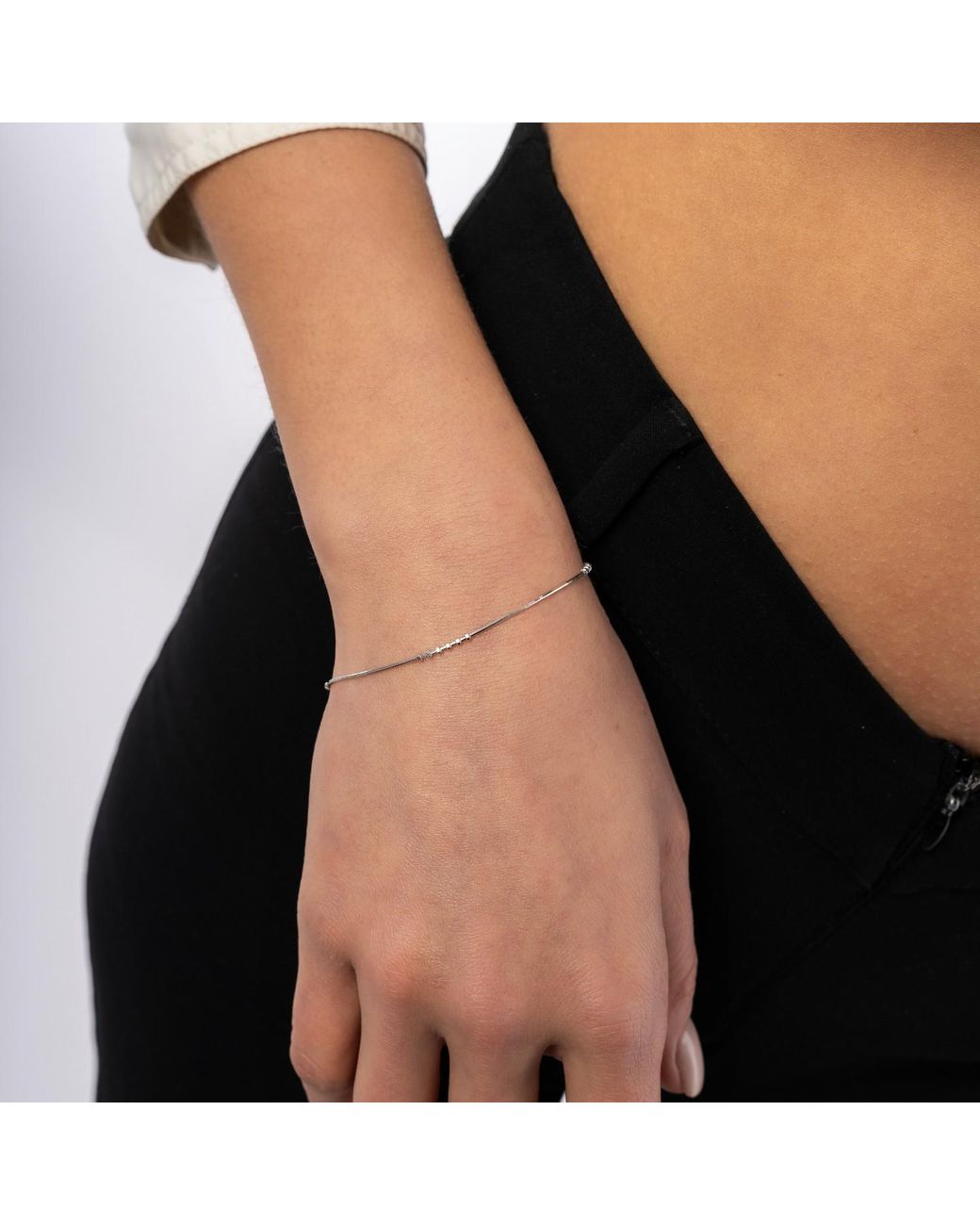 Spero London White Sterling Beaded Satellite Bracelet Layering Set