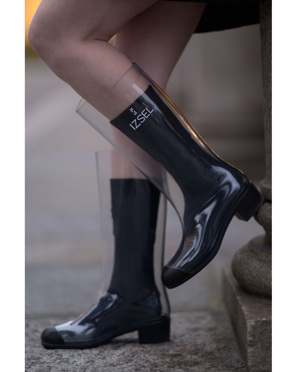 Izsel White Cristallo Rain Boot