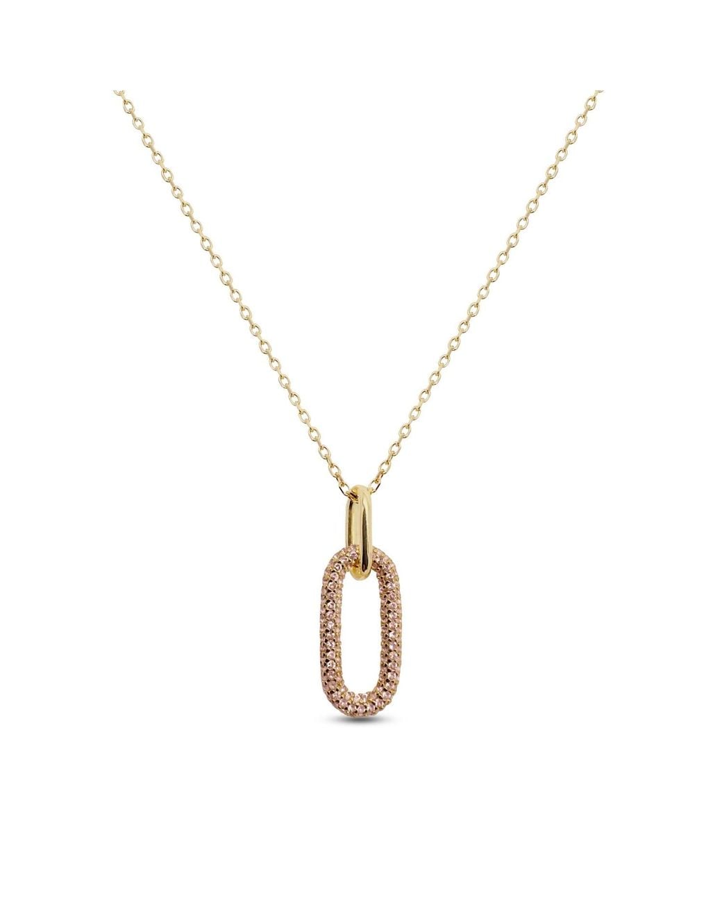 Clemence Wren Metallic Oval Gemstone Pendant Necklace